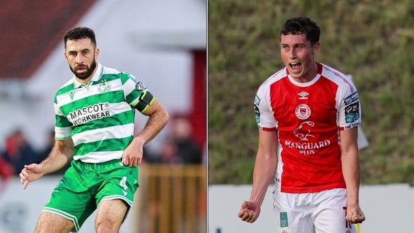 Shamrock Rovers defender Roberto Lopes (left) and St Patrick's Athletic midfielder Kian Leavy