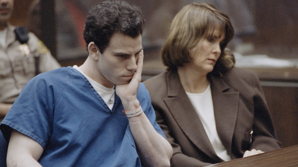 Erik Menendez in court with his lawyer, Marcia Morrissey, in March 1994