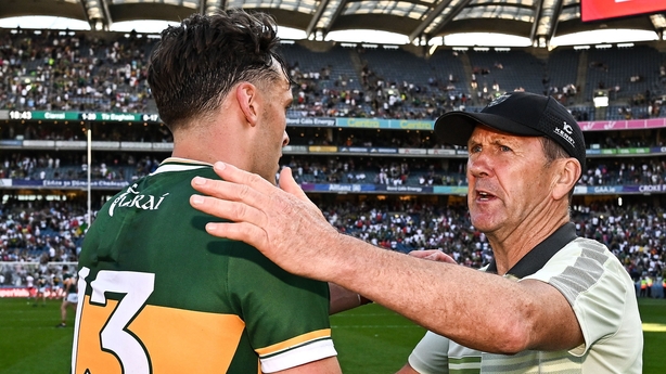Kerry manager Jack O'Connor and David Clifford after All-Ireland semi-final win against Tyrone in 2025