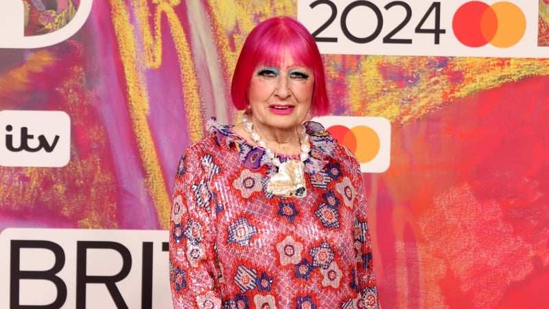 LONDON, ENGLAND - MARCH 02: (EDITORIAL USE ONLY) Dame Zandra Rhodes attends the BRIT Awards 2024 at The O2 Arena on March 02, 2024 in London, England. (Photo by JMEnternational/Getty Images)