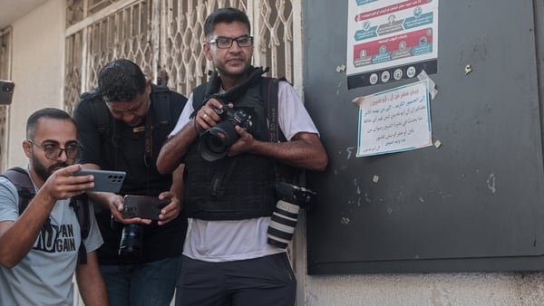 Freelance photojournalist Bashar Taleb at work in Gaza