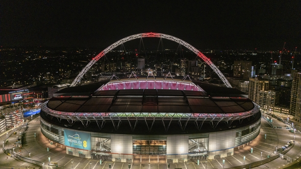 An aerial view of Wembley Stadium 