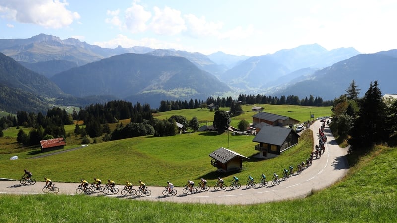 Riders on the Col des Saisies during the 2020 Tour de France