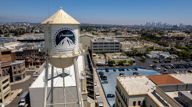 The Paramount water tower at its studios in Los Angeles 