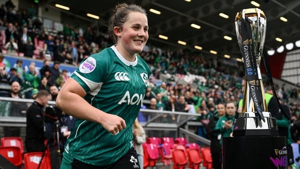 22 March 2025; Enya Breen of Ireland before the Women's Six Nations Rugby Championship match between Ireland and France at Kingspan Stadium in Belfast. Photo by Ramsey Cardy/Sportsfile