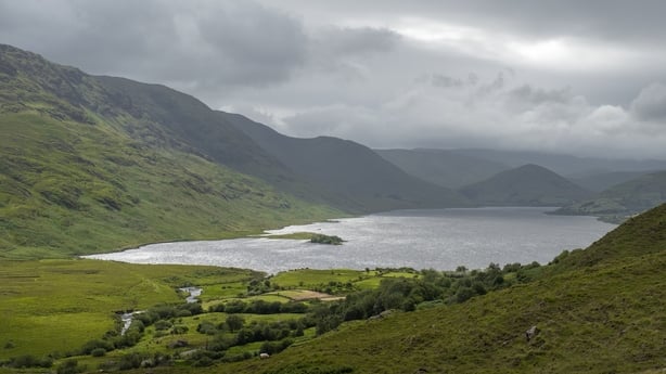 View of the Loch Na Fooey lake in Connemara region