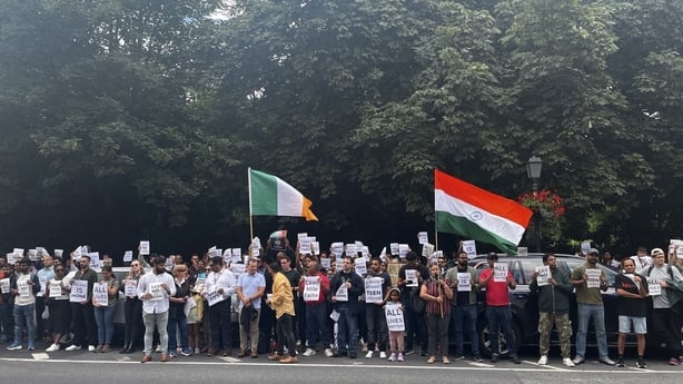 A silent protest by members of the Indian community in Ireland has been held at the Department of Justice.