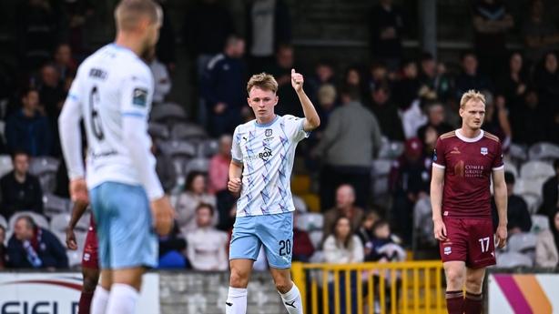Conan Noonan of Waterford after scoring against Galway United in Premier Division, July 2025