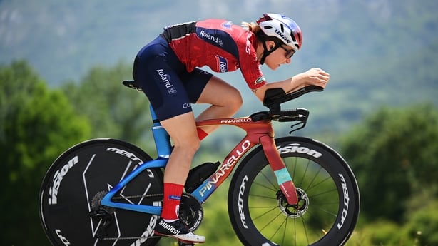 Mia Griffin of Ireland and Team Roland competes during the 10th Vuelta a Burgos Feminas 2025, Stage 4 a 9.41km individual time trial stage from Villasana de Mena to Lezana de Mena / #UCIWWT / on May 25, 2025 in Lezana de Mena, Spain.