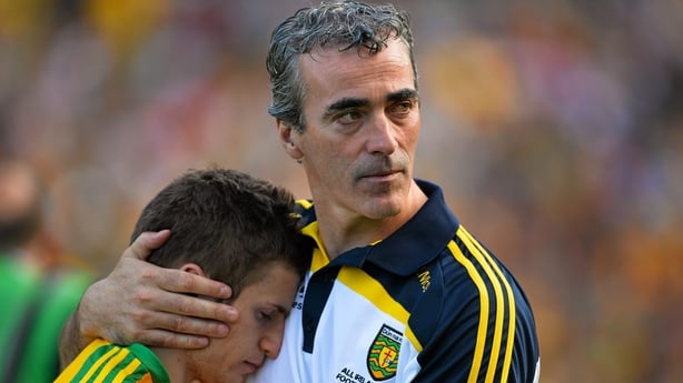21 September 2014; Donegal manager Jim McGuinness consoles Darach O�Connor. GAA Football All Ireland Senior Championship Final, Kerry v Donegal. Croke Park, Dublin. Picture credit: Brendan Moran / SPORTSFILE