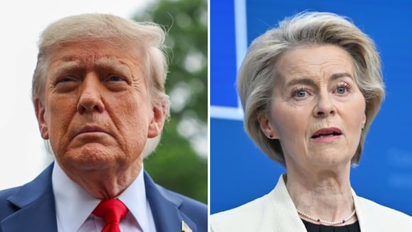 Head shots of Donald Trump and Ursula Von Der Leyen