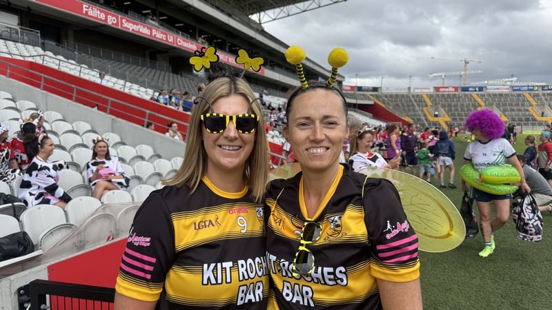 Sarah Sheedy (left) and Karina Hayes of Buttevant Gaelic4Mothers&Others in Páirc Uí Chaoimh