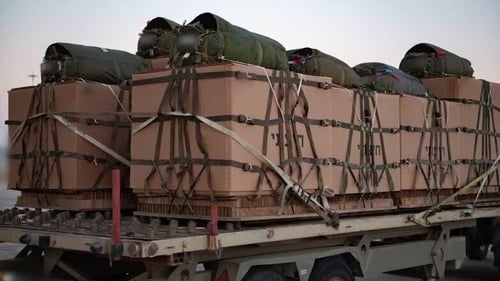 The Israeli army released footage it says shows preparations for the air drop into Gaza