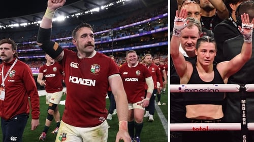 Ireland and Lions forward Jack Conan (l) and Katie Taylor (r)