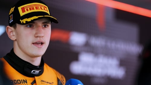 Alex Dunne was briefly top of the F2 driver standings before the penalty was applied