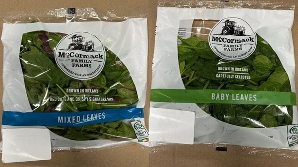 The Food Safety Authority issued the alert for the products which are being recalled by McCormack Family Farms.