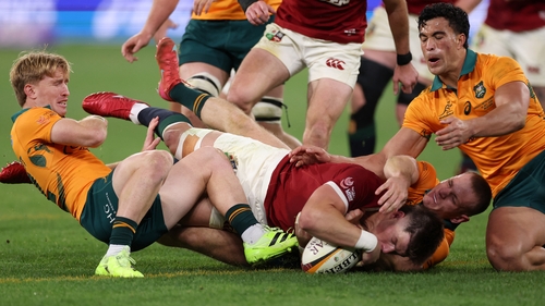 Huw Jones scored the Lions' third try in Saturday's win against Australia