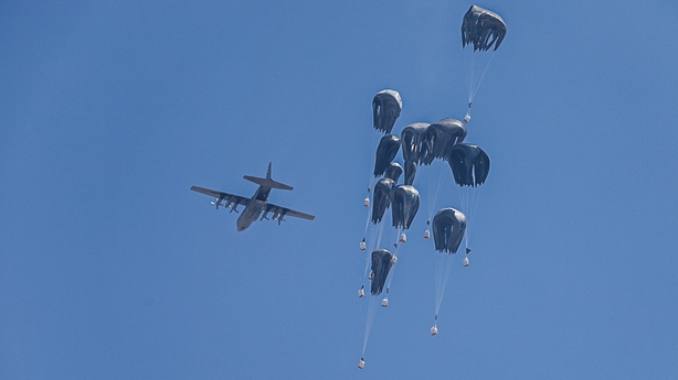 Airdrop operations of humanitarian aid in Gaza