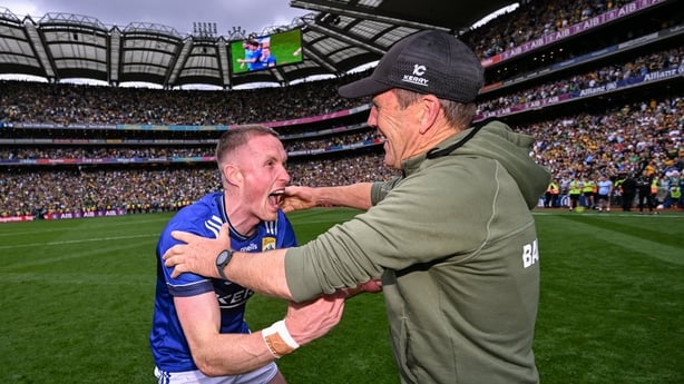  Kerry manager Jack O'Connor celebrates with Jason Foley after 2025 All-Ireland win