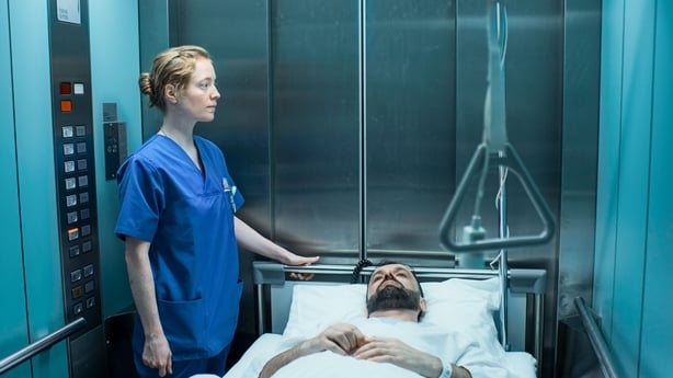 A still from the film Late Shift