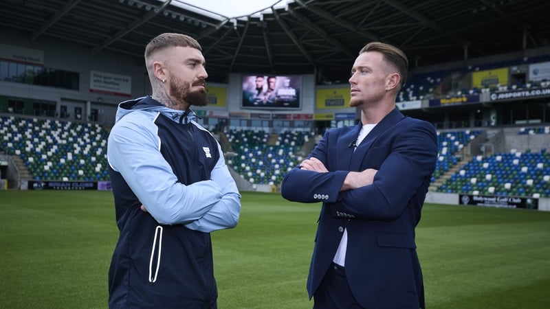 Lewis Crocker and Paddy Donovan met at Windsor Park ahead of their September bout