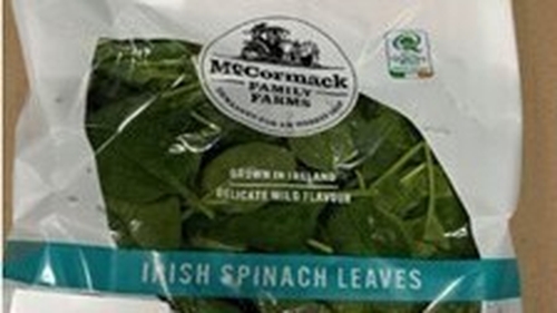 Batches of McCormack Family Farms Irish Spinach Leaves 500g have been recalled by the FSAI