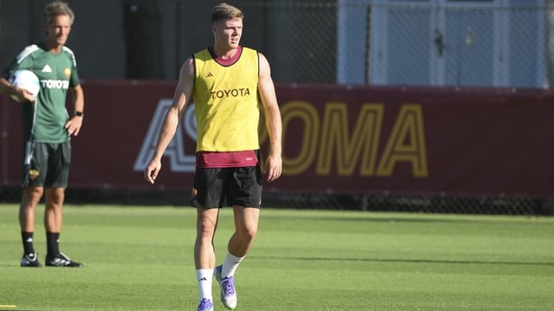 AS Roma player Evan Ferguson during training session at Centro Sportivo Fulvio Bernardini on July 22, 2025 in Rome, Italy.