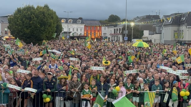 A view of the crowd at the Kerry homecoming in Killarney