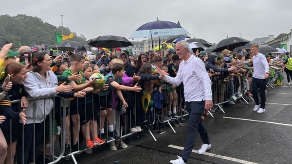 Donegal fans welcome home manager Jim McGuinness and the team after the All-Ireland final loss to Kerry