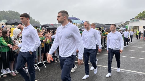 Donegal players including Michael Murphy are welcomed back to Donegal Town