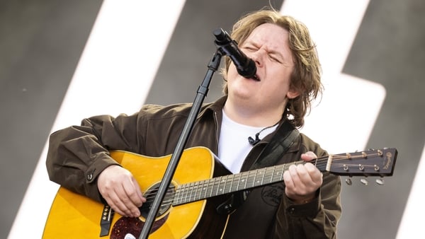GLASTONBURY, ENGLAND - JUNE 27: Lewis Capaldi performs on The Pyramid Stage during day three of Glastonbury festival 2025 at Worthy Farm, Pilton on June 27, 2025 in Glastonbury, England. Established by Michael Eavis in 1970, Glastonbury has grown into the