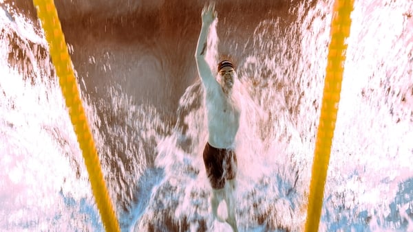 Ireland's swimmer Daniel Wiffen competes in a heat of the men's 800m freestyle swimming event during the 2025 World Aquatics Championships in Singapore on July 29, 2025. (Photo by Manan VATSYAYANA / AFP)
