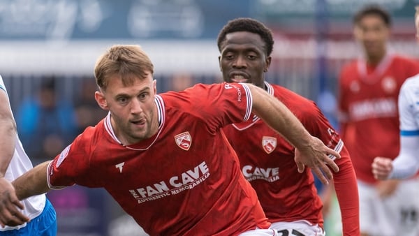 Barrow's Emile Acquah battles with Morecambe's Jamie Stott during the Sky Bet League 2 match between Barrow and Morecambe at Holker Street in Barrow-in-Furness, on October 12, 2024. (Photo by MI News/NurPhoto)