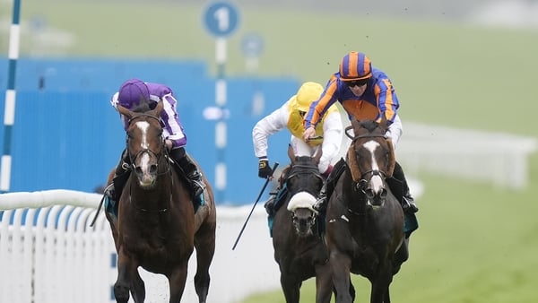 Scandinavia ridden by Wayne Lordan (centre) wins the Al Shaqab Goodwood Cup Stakes during Goodwood Cup day at Goodwood Racecourse, Chichester. Picture date: Tuesday July 29, 2025.
