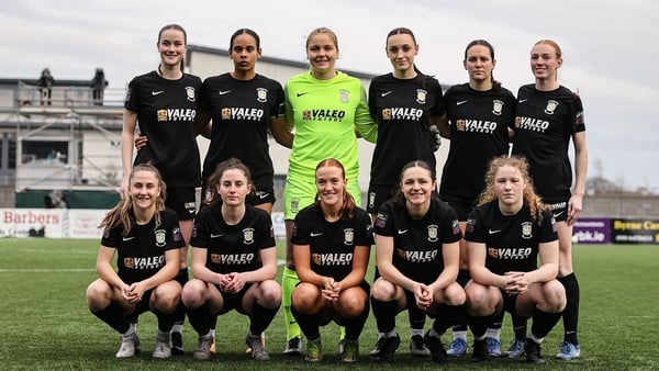 The Athlone Town team before the SSE Airtricity Women's Premier Division match between Athlone Town and Wexford at Athlone Town Stadium in Westmeath.