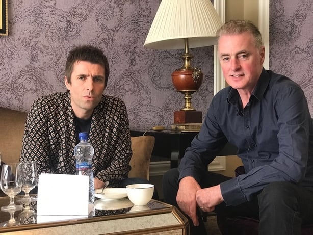 2fm DJ Dave Fanning pictured with Liam Gallagher 
