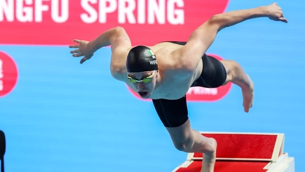 Daniel Wiffen of Ireland competes in the 400m Freestyle heats during the World Aquatics Championships 2025 in Singapore.