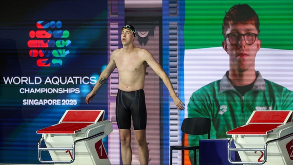 Daniel Wiffen of Ireland before the Men’s 800m Freestyle final during the World Aquatics Championships 2025 in Singapore.