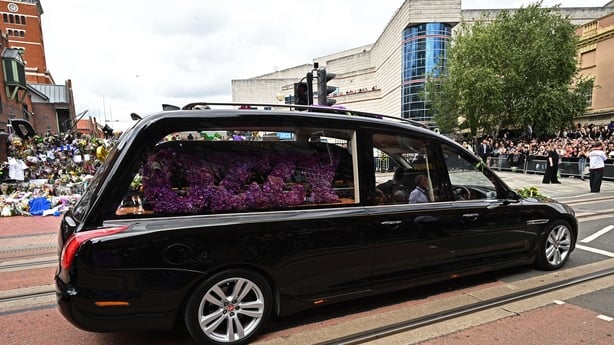 The funeral cortège for Ozzy Osbourne travels through his home city of Birmingham on 30 July 2025