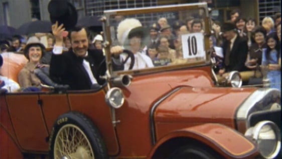 A car in the Great Vintage Transport Parade at Birr Vintage Week Festival, 1975.