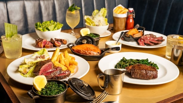 a table with plates of food