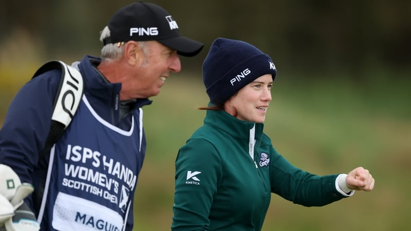 Leona Maguire with her caddie Wobbly Morbey during last week's Scottish Open