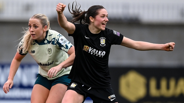 Roisin Molloy of Athlone Town celebrates after scoring her side's third goal