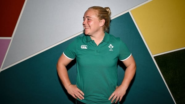 30 July 2025; Cliodhna Moloney-MacDonald poses for a portrait after an Ireland Women Rugby squad media conference at the IRFU High Performance Centre in Dublin. Photo by David Fitzgerald/Sportsfile