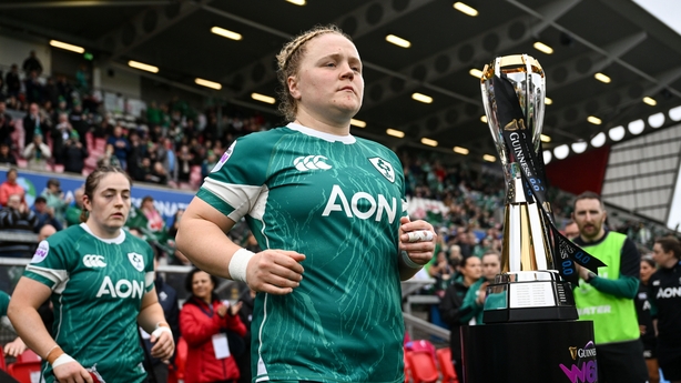 22 March 2025; Cliodhna Moloney of Ireland before the Women's Six Nations Rugby Championship match between Ireland and France at Kingspan Stadium in Belfast. Photo by Ramsey Cardy/Sportsfile