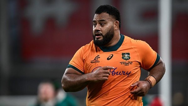 30 November 2024; Taniela Tupou of Australia during the Autumn Nations Series match between Ireland and Australia at the Aviva Stadium in Dublin. Photo by Seb Daly/Sportsfile
