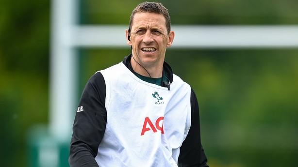 30 July 2025; Head coach Scott Bemand during an Ireland Women Rugby squad training session at the IRFU High Performance Centre in Dublin. Photo by David Fitzgerald/Sportsfile