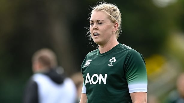30 July 2025; Sam Monaghan during an Ireland Women Rugby squad training session at the IRFU High Performance Centre in Dublin. Photo by David Fitzgerald/Sportsfile