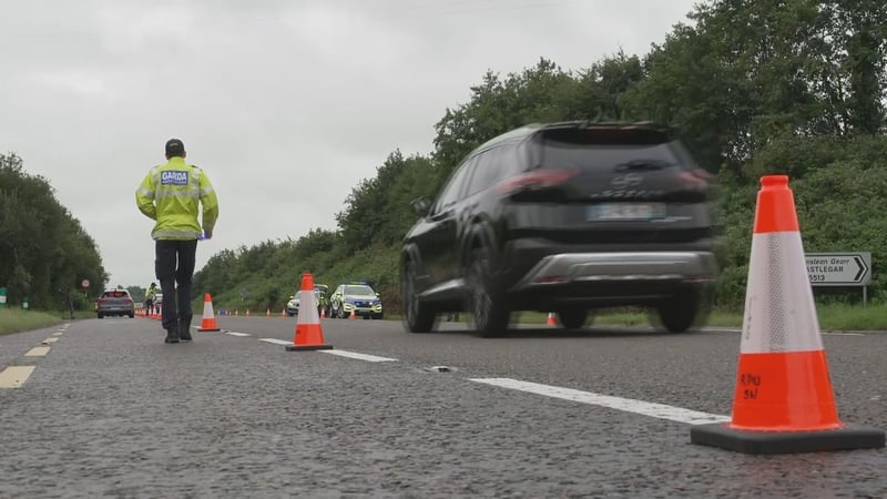 Gardaí carrying out a checkpoint at Claremorris, Co Galway