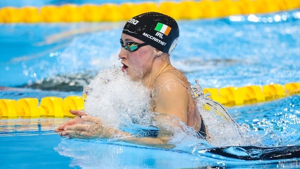 Ellie McCartney of Ireland competes in the semi final of the 200m Breaststroke during the World Aquatics Championships 2025 in Singapore.